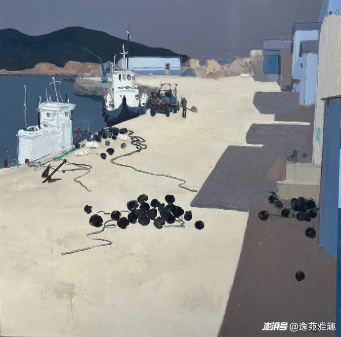 河越虎之進 「冬日」油彩画 10号 画作赏析｜色块凝诗意，油彩叙山河——油画艺术家林涛画作欣赏