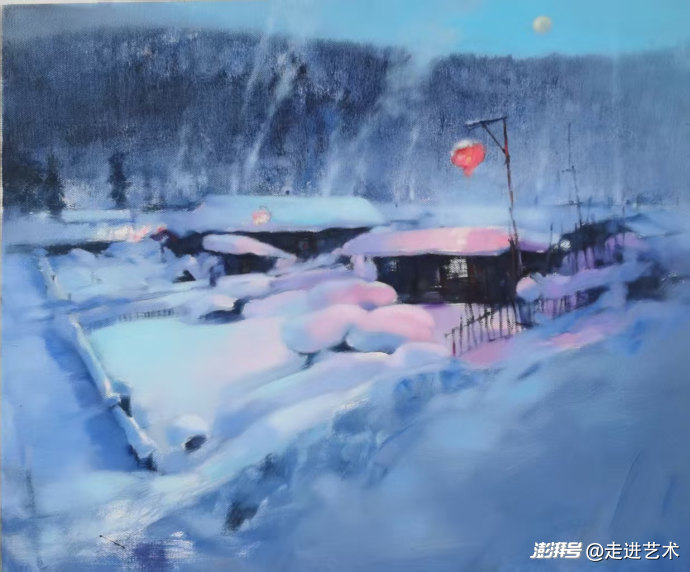 雪落画布，静赏人间清欢｜当代油画家赵成荣的雪景