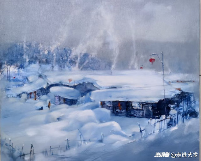 雪落画布，静赏人间清欢｜当代油画家赵成荣的雪景