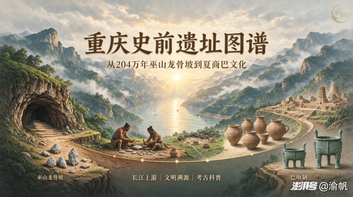 重庆考古遗址大全：从龙骨坡、桃花溪、烟墩堡，到哨棚嘴、大溪、石地坝，24处遗址串起巴渝百万年人类文明