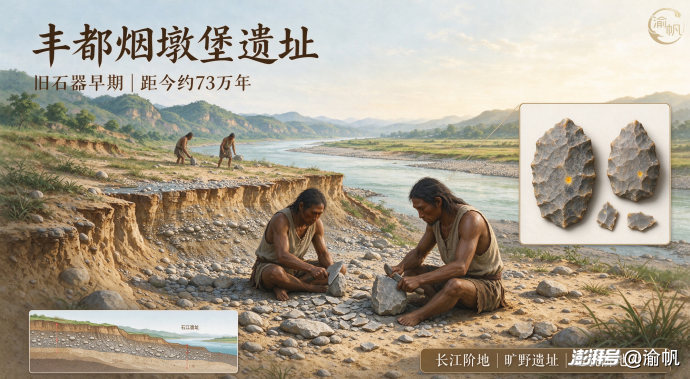 重庆考古遗址大全：从龙骨坡、桃花溪、烟墩堡，到哨棚嘴、大溪、石地坝，24处遗址串起巴渝百万年人类文明