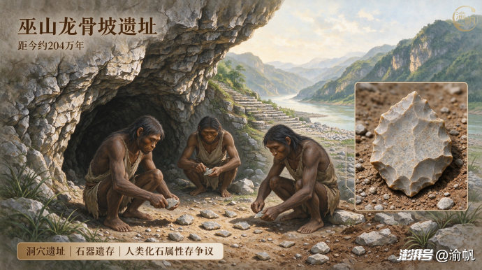重庆考古遗址大全：从龙骨坡、桃花溪、烟墩堡，到哨棚嘴、大溪、石地坝，24处遗址串起巴渝百万年人类文明