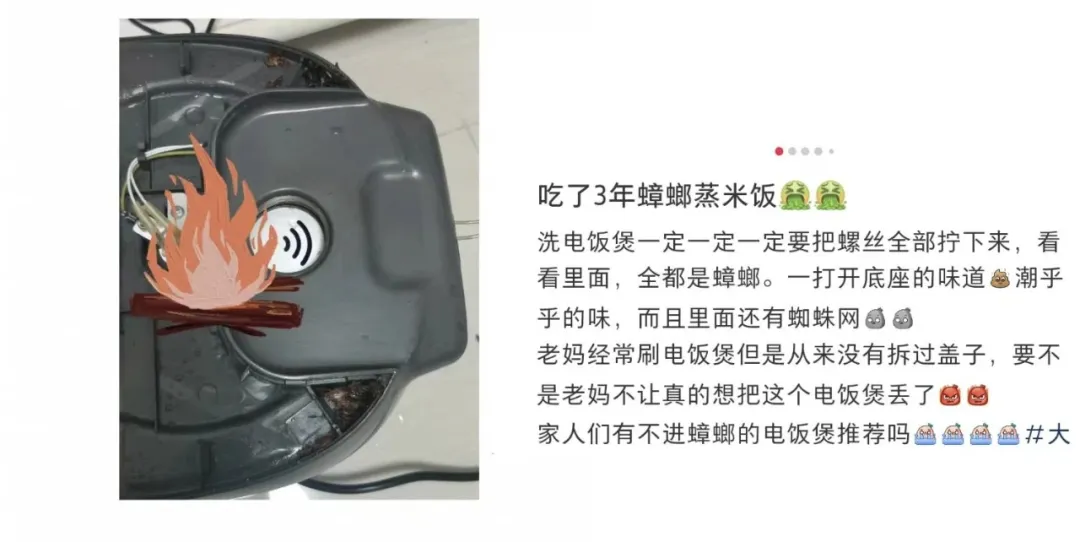 电饭煲这4个地方不洗，当心吃“蟑螂蒸饭”！！！