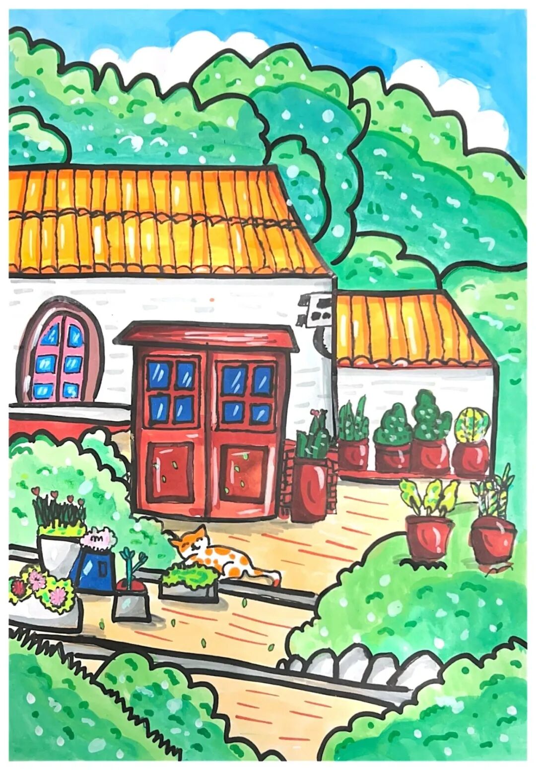 "晒晒我家的美丽庭院·绘出美好新生活"绘画展览