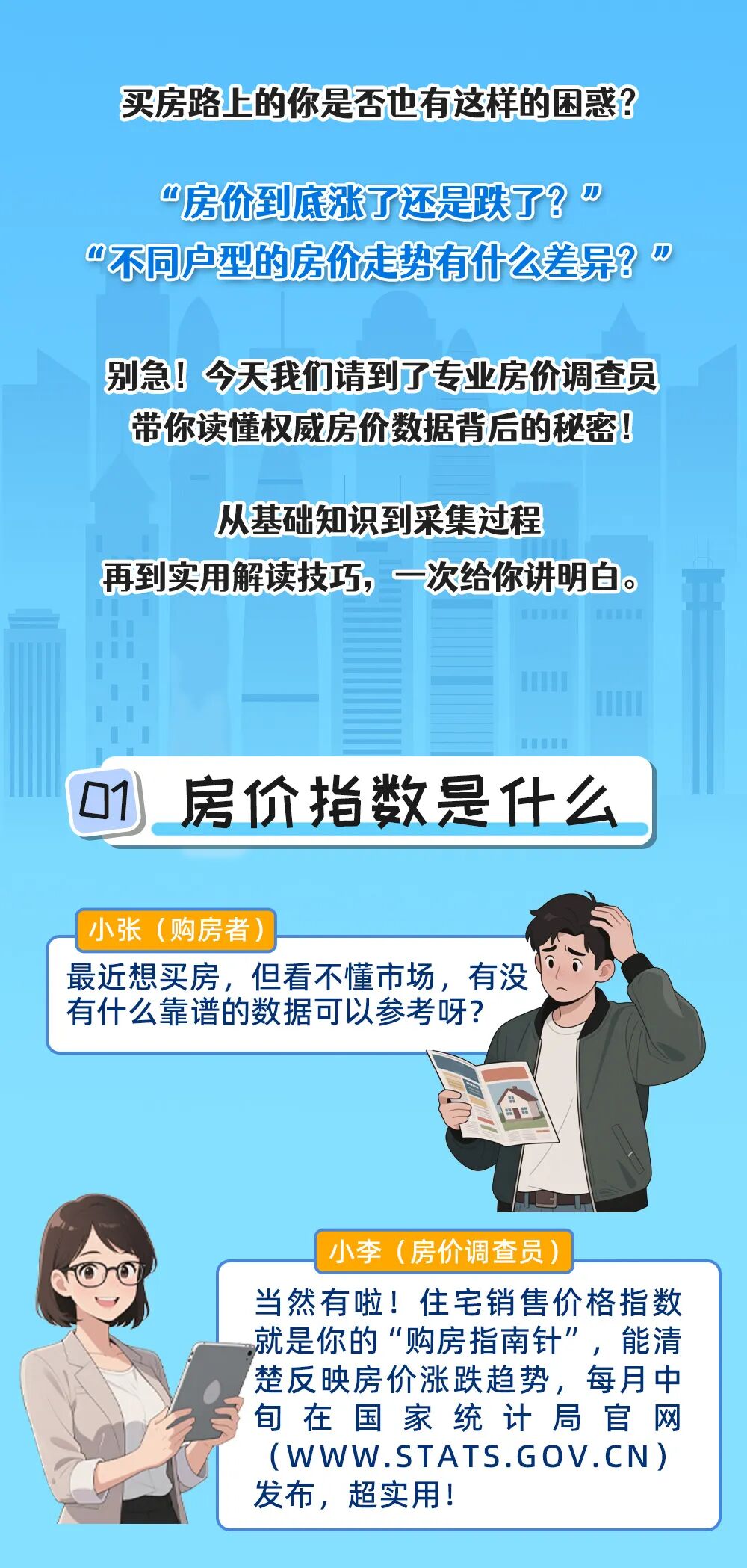 统统告诉你】带您认识房价指数——房价调查员在线答疑