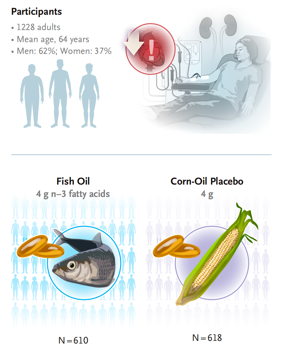 NEJM：鱼油真有效！每天补充4克，透析患者严重心血管不良事件风险减半