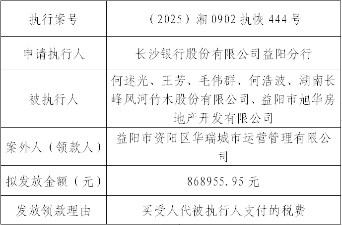 资阳区人民法院关于向案外人发放执行案款的公示