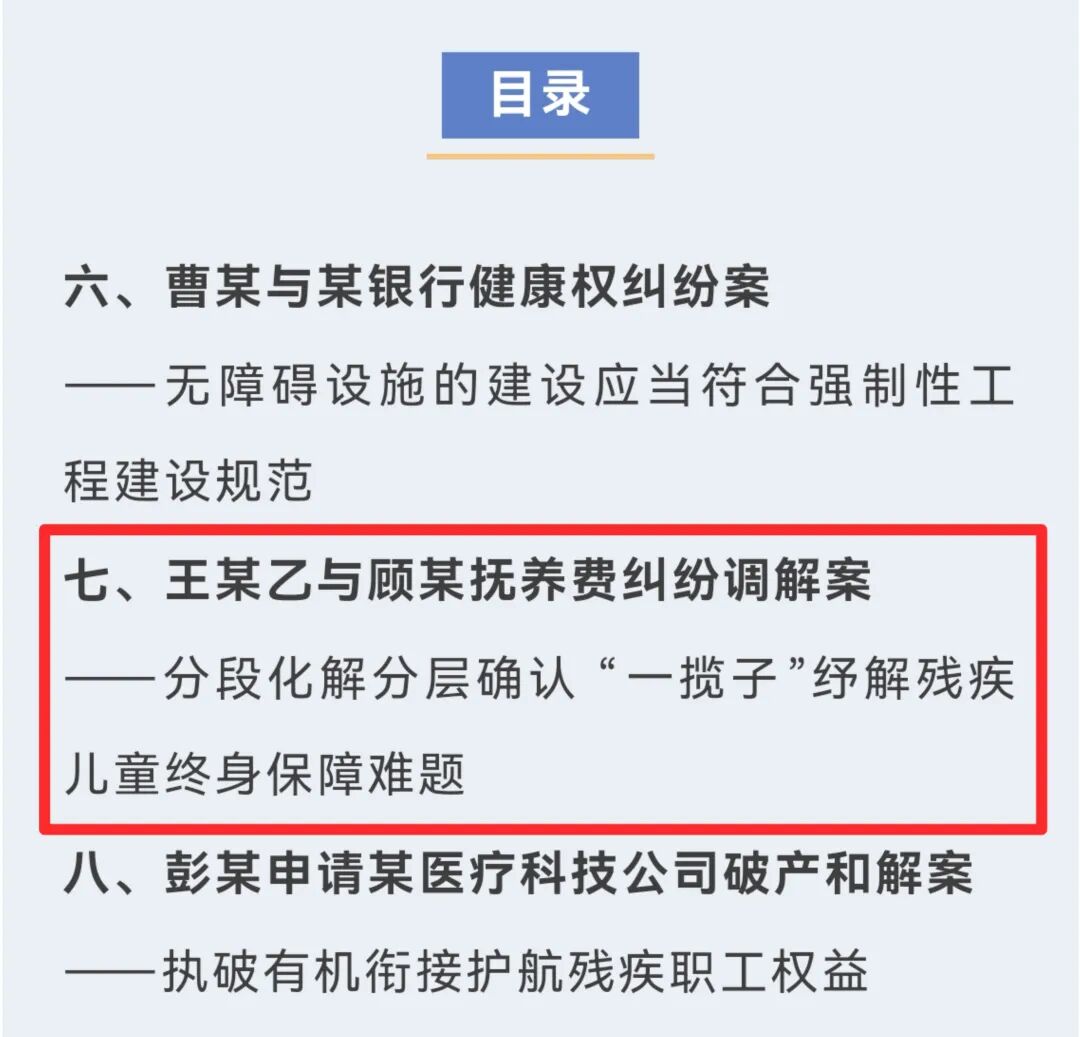 我院案例入选全市法院残疾人权益保护典型案例