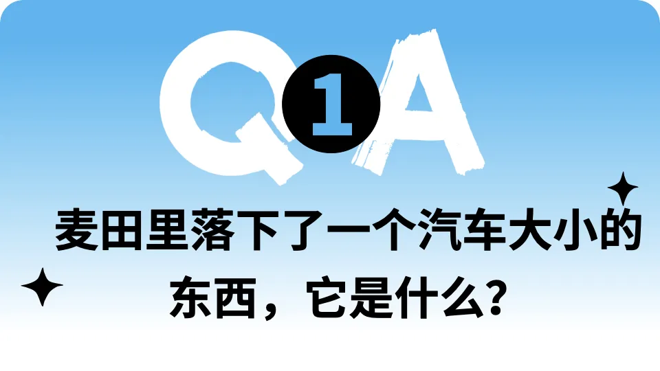 一个汽车大小的东西落进邻居麦田，她打给警长才知道NASA正在找它