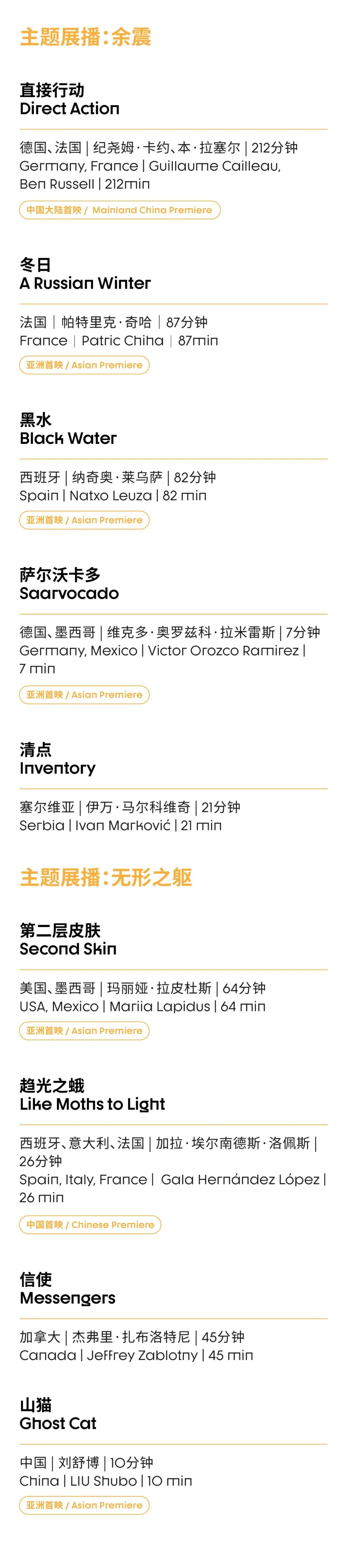 IDF重磅｜“纪录之光”展播单元入选片单公布
