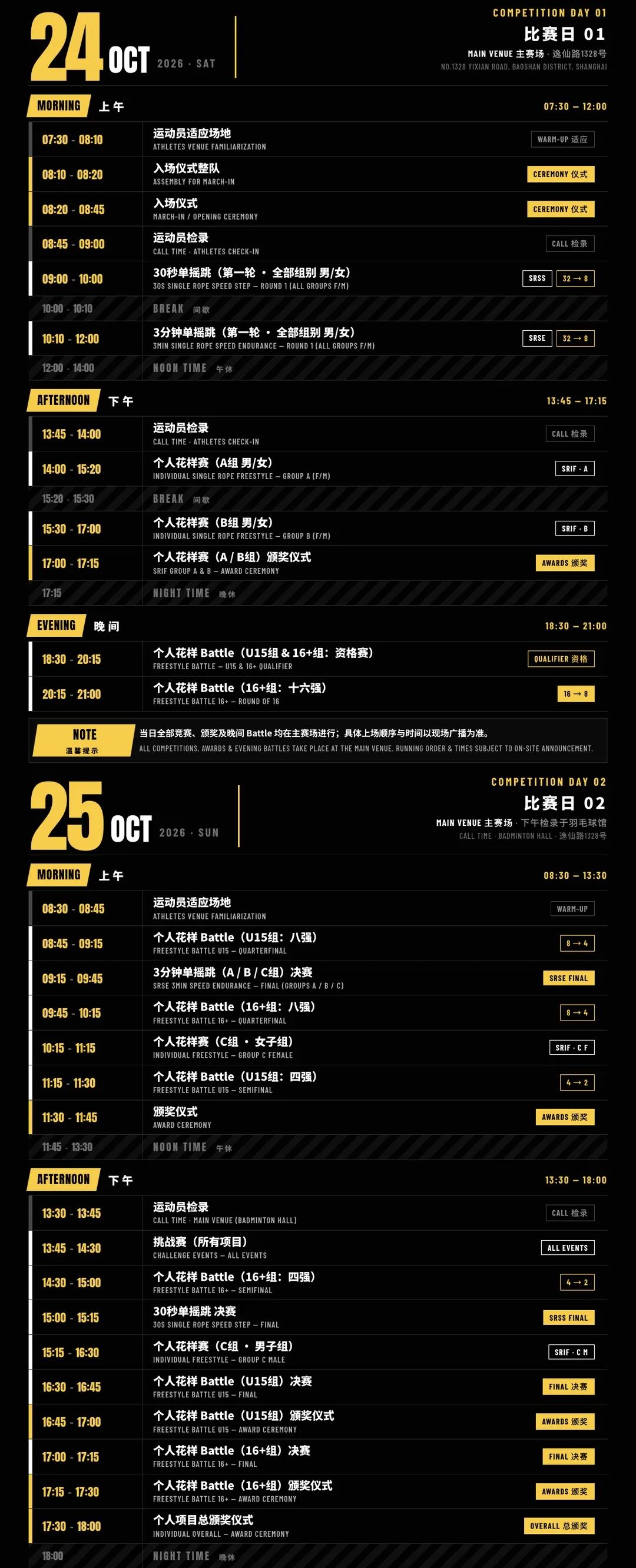 2026上海跳绳精英赛抽签结果公布，对手是谁扫一扫全知道