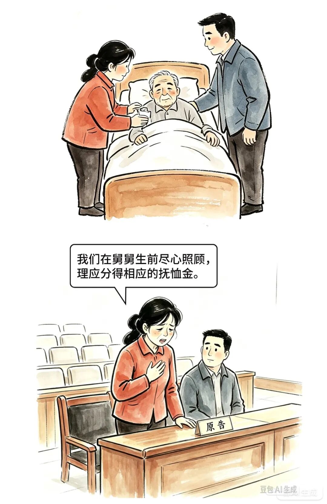 长期照料患病舅舅，外甥女能否分得抚恤金？