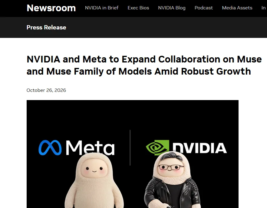 英伟达，拟出资30亿美元认购Meta新股
